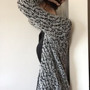 loft • marked gray black boiled wool blend open cardigan